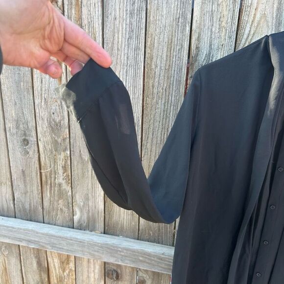 Mossimo blouse long sleeve button up ties at neck size medium - Picture 2 of 8